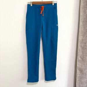 Figs Womens Yola Slim Scrub Pants XXS Alps Blue Mid Rise Medical Nursing